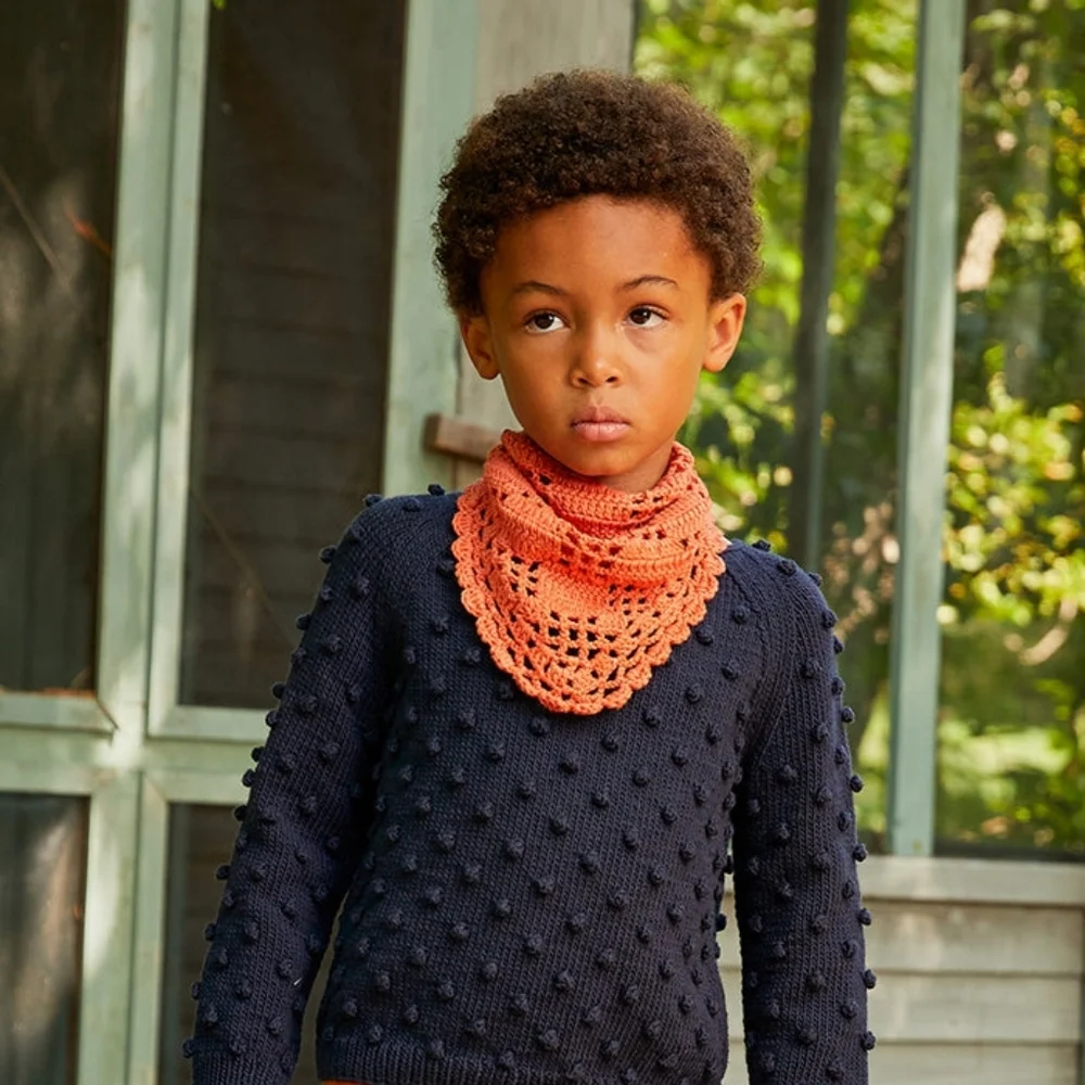 misha and puff crochet scarf in emerald green - Picture 5 of 9